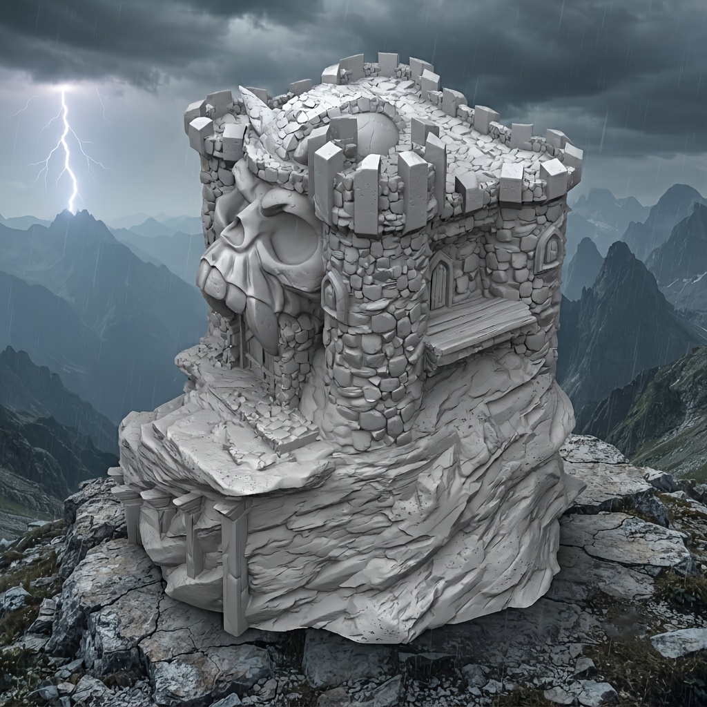 5pcs Modular Skull Castle Sets for Tabletop Games